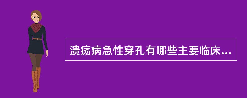 溃疡病急性穿孔有哪些主要临床表现？