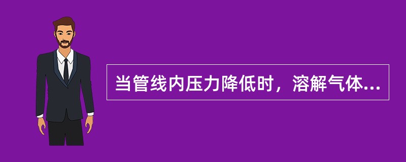 当管线内压力降低时，溶解气体在水中成为气泡析出，可以导致（）增加。