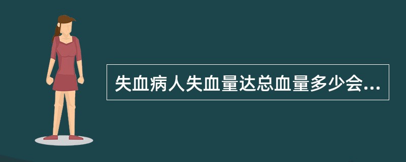 失血病人失血量达总血量多少会导致血容量明显不足（）。