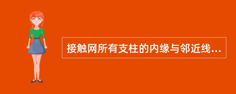 接触网所有支柱的内缘与邻近线路的限界要符合规定，允许误差±50㎜。侧面限界最小不