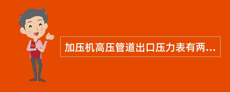 加压机高压管道出口压力表有两个，分别在哪里？有怎样的联锁设定？