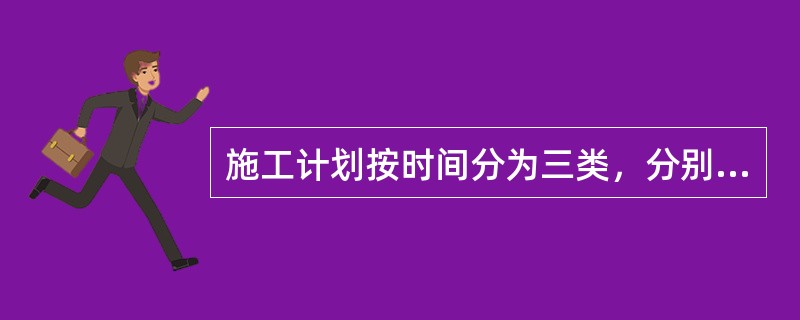 施工计划按时间分为三类，分别为月计划、周计划、日补充计划。