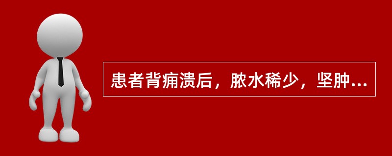 患者背痈溃后，脓水稀少，坚肿不消，精神不振，面色无华，脉数无力。治疗应首选（）。