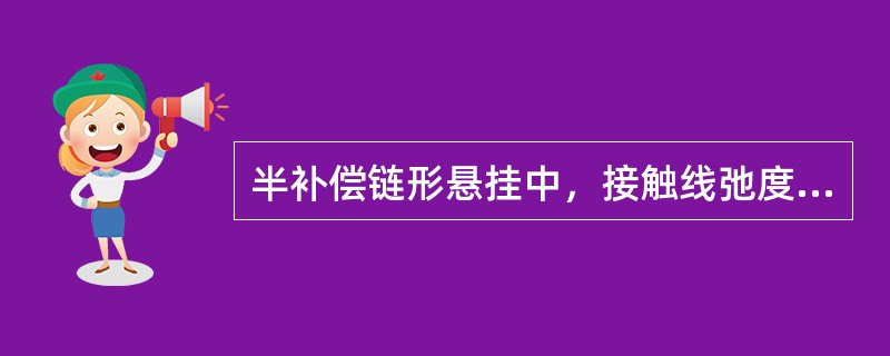 半补偿链形悬挂中，接触线弛度安全值的允许误差为（）。