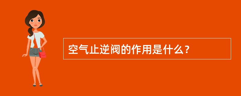 空气止逆阀的作用是什么？