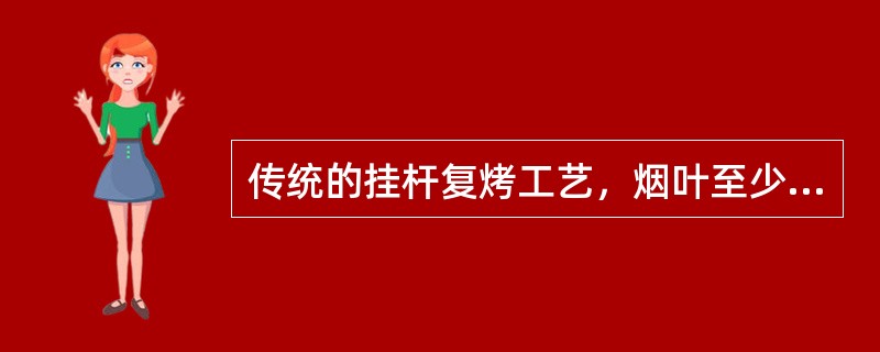 传统的挂杆复烤工艺，烟叶至少需经历两次回潮，一次烘干，挂杆复烤后的烟叶脆性增加，