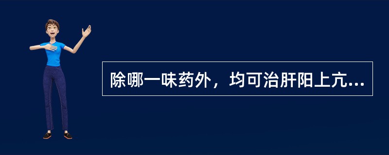 除哪一味药外，均可治肝阳上亢之头晕目眩（）。