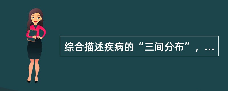 综合描述疾病的“三间分布”，最经典的流行病学方法是：（）。