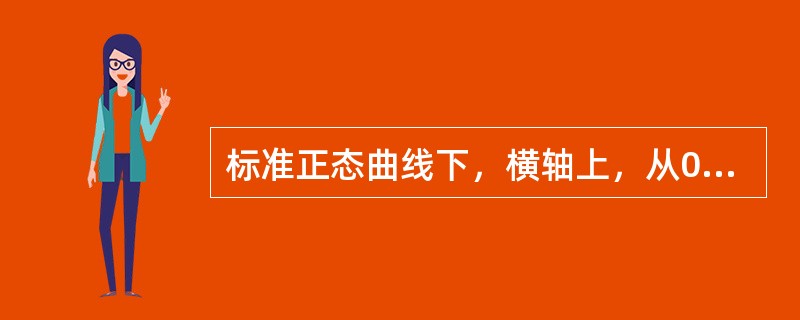 标准正态曲线下，横轴上，从0到1.96的面积为（）。