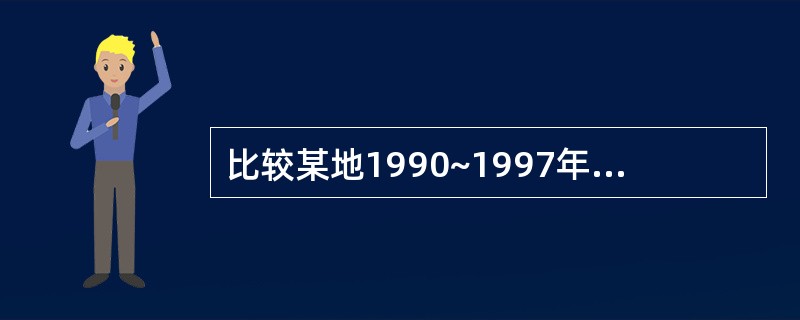 比较某地1990~1997年肝炎发病率宜绘制：（）。