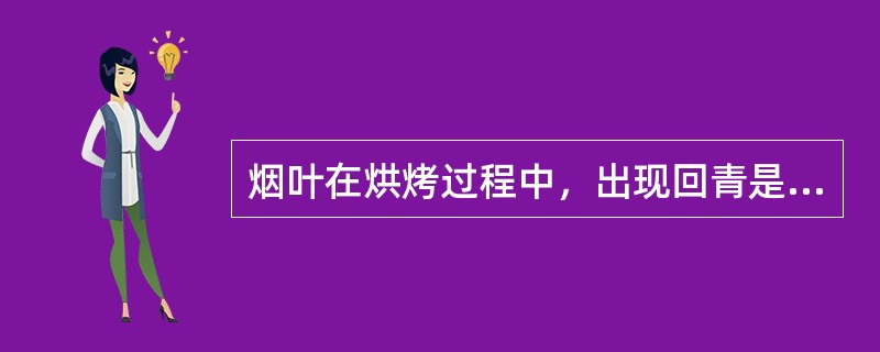 烟叶在烘烤过程中，出现回青是由于（）。烤房内湿度过小所致。