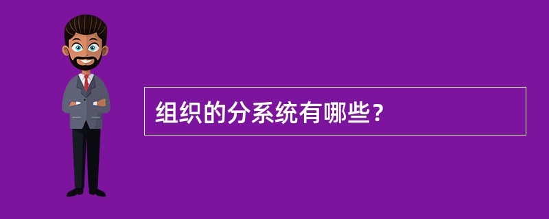 组织的分系统有哪些？