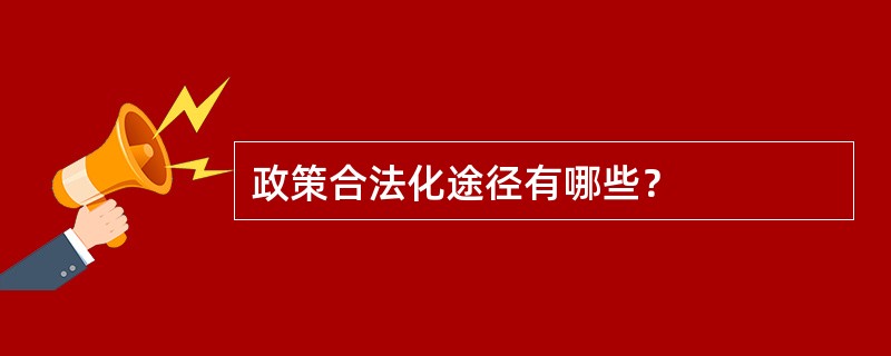 政策合法化途径有哪些？