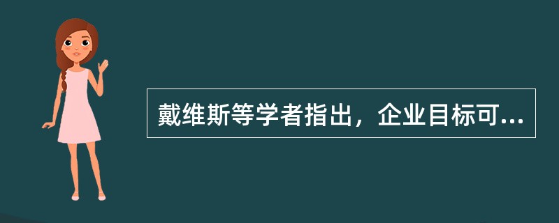 戴维斯等学者指出，企业目标可以分为主要目标、并行目标和次要目标等多种类型。（）由