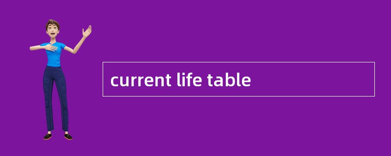 current life table