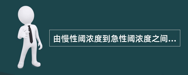 由慢性阈浓度到急性阈浓度之间的距离（）。