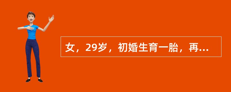 女，29岁，初婚生育一胎，再婚后2年未孕，性交后精子穿透力试验示精子不活动。可能