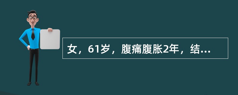 女，61岁，腹痛腹胀2年，结合图像，最可能的诊断为()