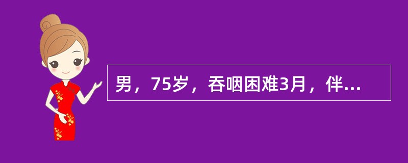 男，75岁，吞咽困难3月，伴胸痛，结合图像，最可能的诊断为()