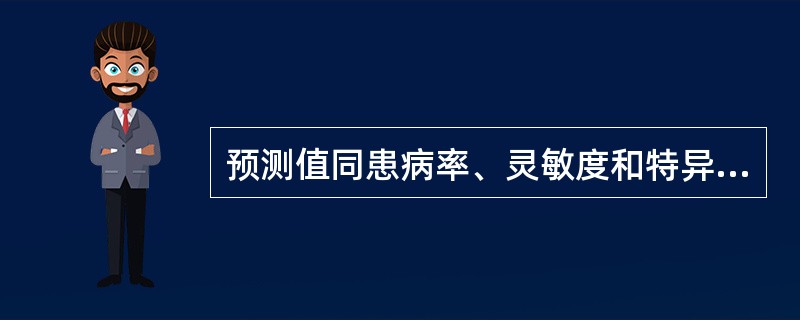 预测值同患病率、灵敏度和特异度的关系是什么？