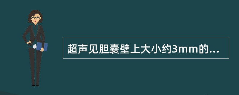 超声见胆囊壁上大小约3mm的稍强回声光团，无声影，无移动，如图所示，考虑为()