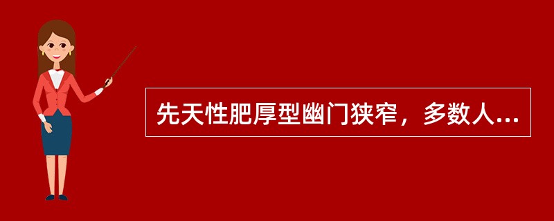 先天性肥厚型幽门狭窄，多数人认为可能为幽门管通过受阻而致____________