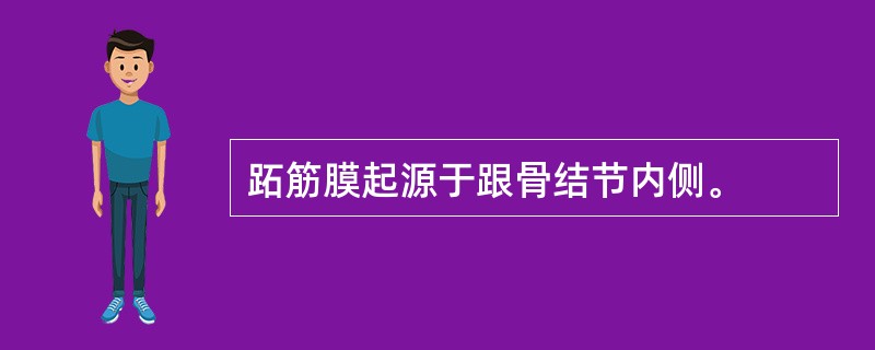 跖筋膜起源于跟骨结节内侧。