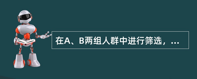 在A、B两组人群中进行筛选，假定筛选试验的灵敏度和特异度是已知的，A人群患病率为