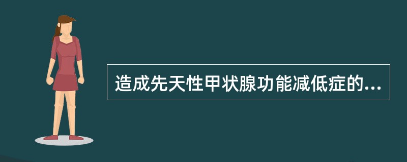 造成先天性甲状腺功能减低症的最主要的原因是（）