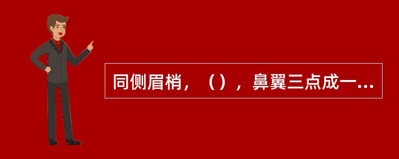 同侧眉梢，（），鼻翼三点成一条直线