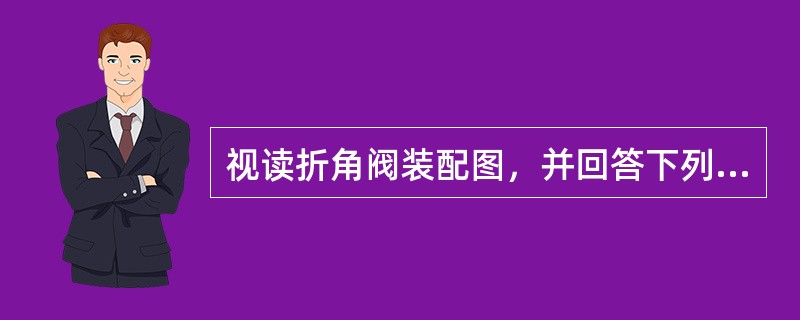 视读折角阀装配图，并回答下列问题：（1）折角阀装配图用了几个图形？采用哪些表达方