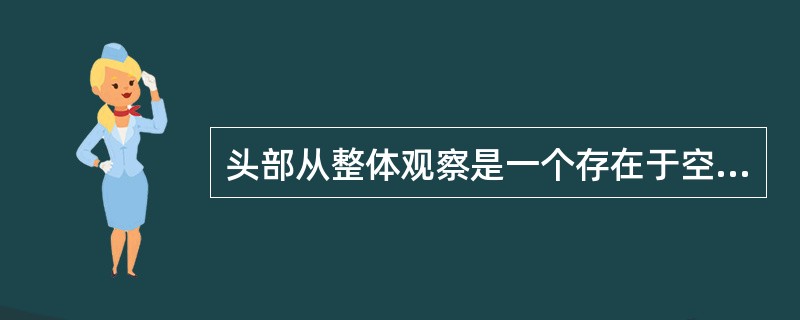 头部从整体观察是一个存在于空间中（）的长方体。