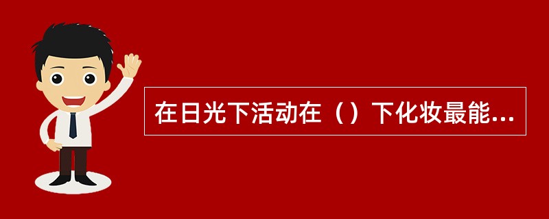 在日光下活动在（）下化妆最能保证化妆效果。
