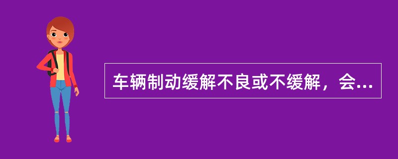 车辆制动缓解不良或不缓解，会（）。