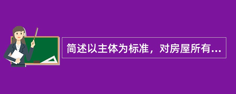 简述以主体为标准，对房屋所有权进行分类。