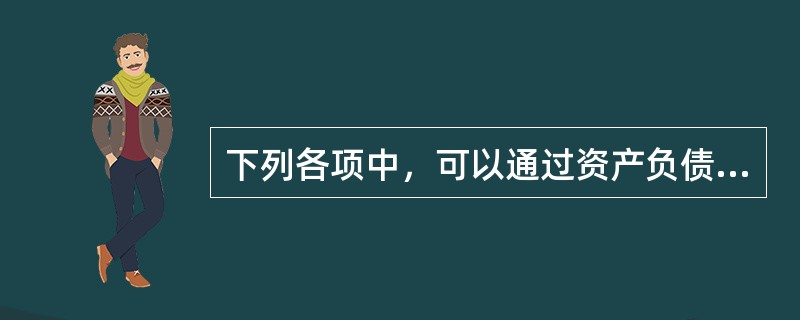 下列各项中，可以通过资产负债表反映的有（）。