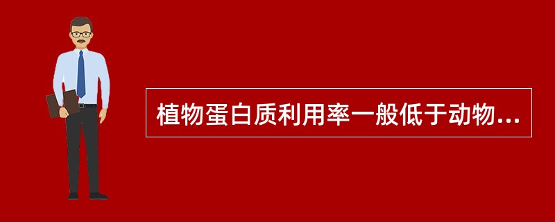 植物蛋白质利用率一般低于动物蛋白质，主要原因是（）