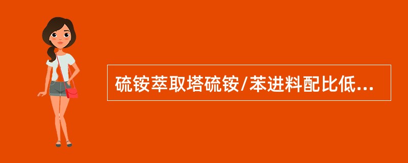 硫铵萃取塔硫铵/苯进料配比低可能造成（）。