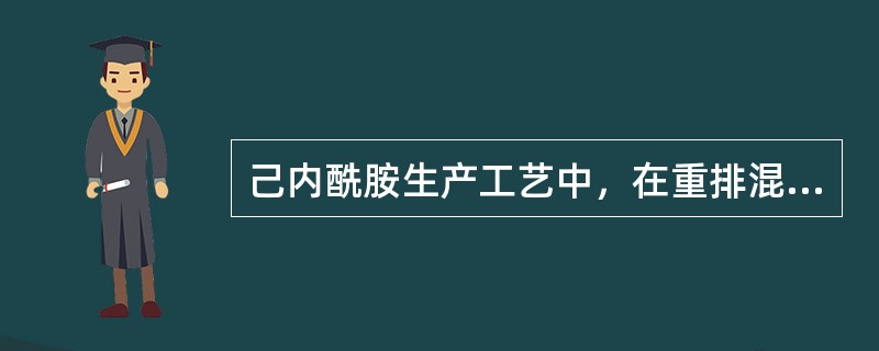 己内酰胺生产工艺中，在重排混合器内，环己酮肟与（）进行混合。