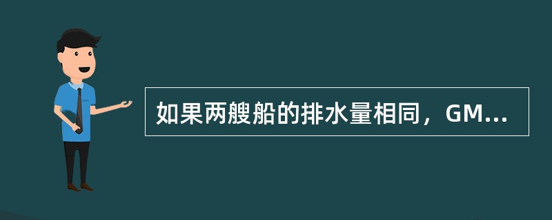 如果两艘船的排水量相同，GM也相同，则这两船在稳性方面的安全程度（）。