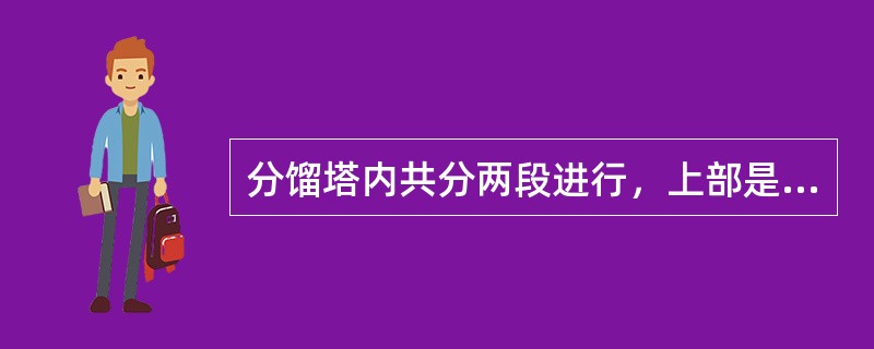 分馏塔内共分两段进行，上部是（），下部是脱过热段。