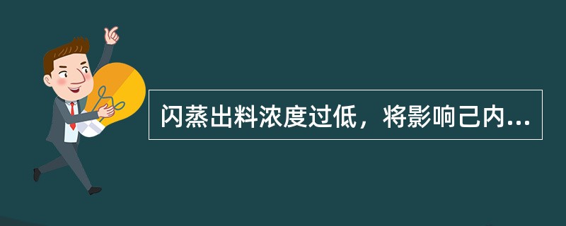 闪蒸出料浓度过低，将影响己内酰胺成品的（）。