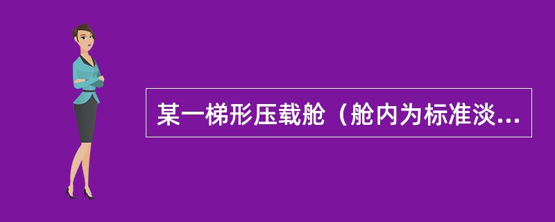 某一梯形压载舱（舱内为标准淡水）存在自由液面，舱长12.3m，舱前宽10.4m，