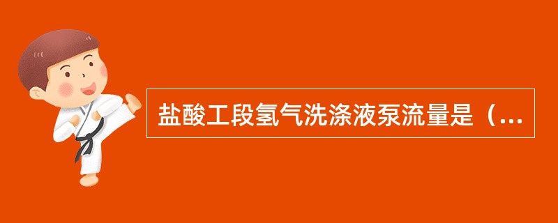 盐酸工段氢气洗涤液泵流量是（）。