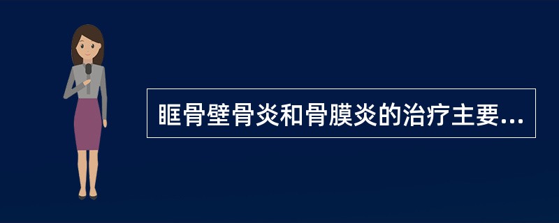 眶骨壁骨炎和骨膜炎的治疗主要是()