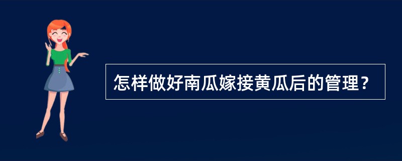 怎样做好南瓜嫁接黄瓜后的管理？