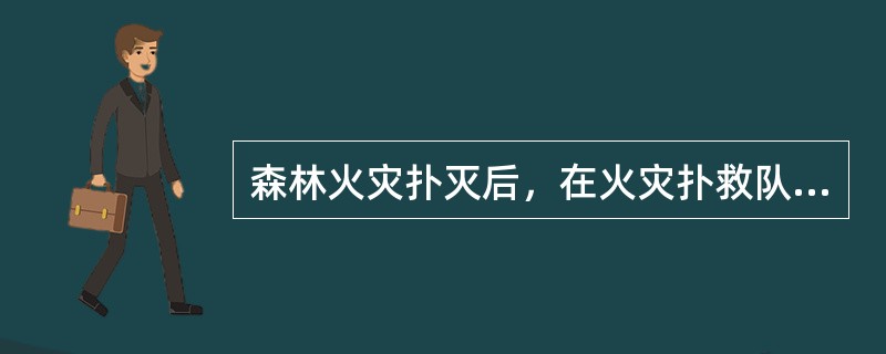 森林火灾扑灭后，在火灾扑救队伍对火灾现场进行全面检查，在清理完毕余火后，便可撤出