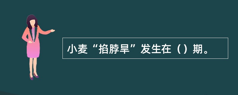 小麦“掐脖旱”发生在（）期。