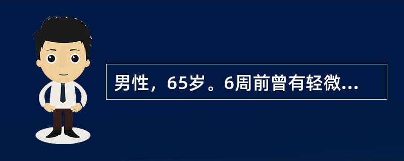 男性，65岁。6周前曾有轻微头部外伤，近1周头痛伴渐进性右侧肢体无力。为确定诊断