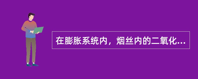 在膨胀系统内，烟丝内的二氧化碳快速变为气体，但烟丝内的水分没有汽化。